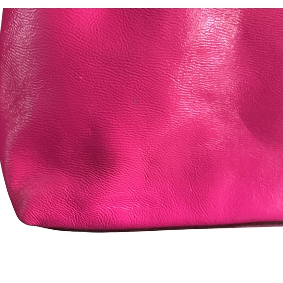 Vintage KATE SPADE New York Leather Tote Shoulder Bag Neon Pink Large - Picture 10 of 12